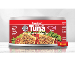 Farmland Skipjack Tuna Flakes In Soya Oil 150g